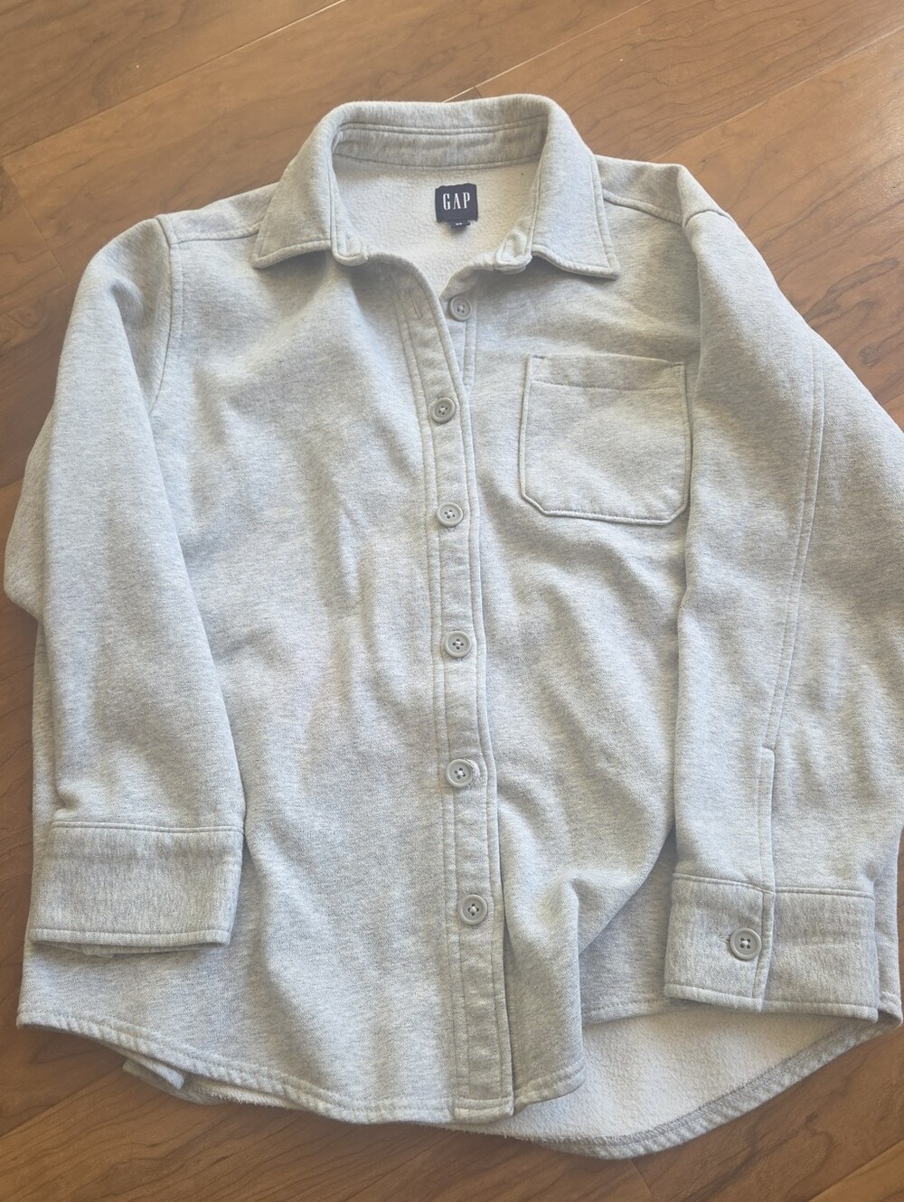 GAP Women Light Gray Oversized Shacket Shirt Jacket